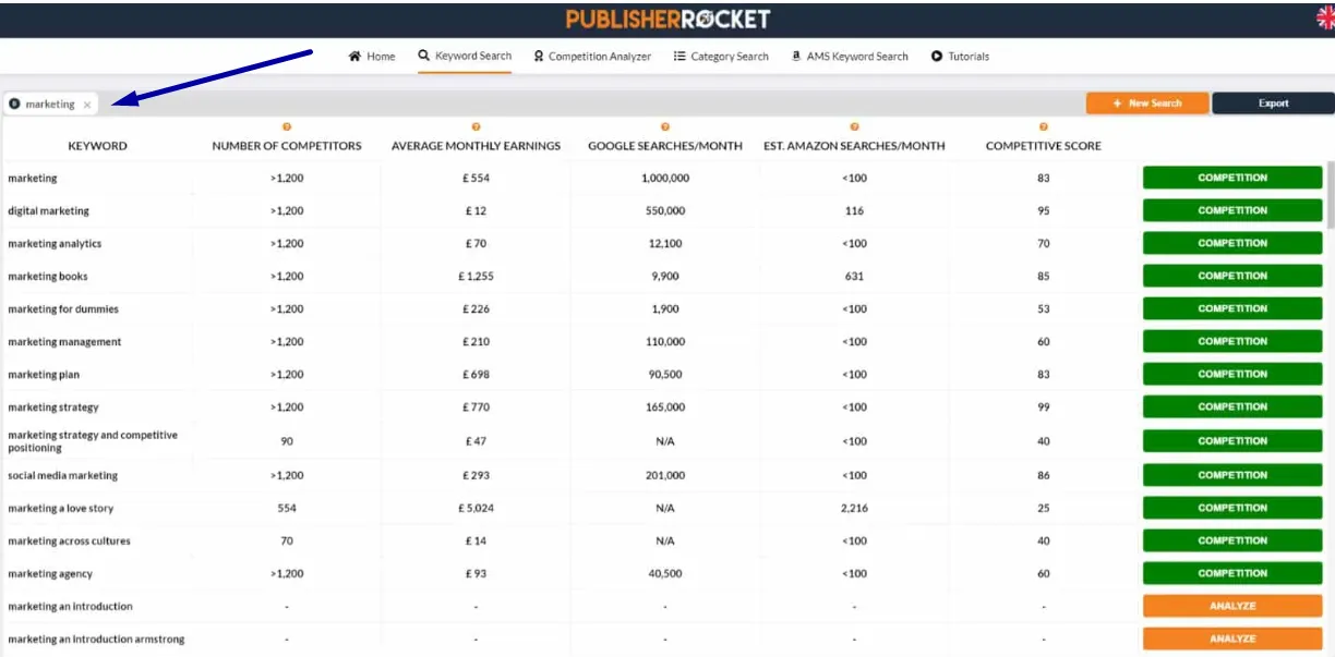 Keyword Search Feature